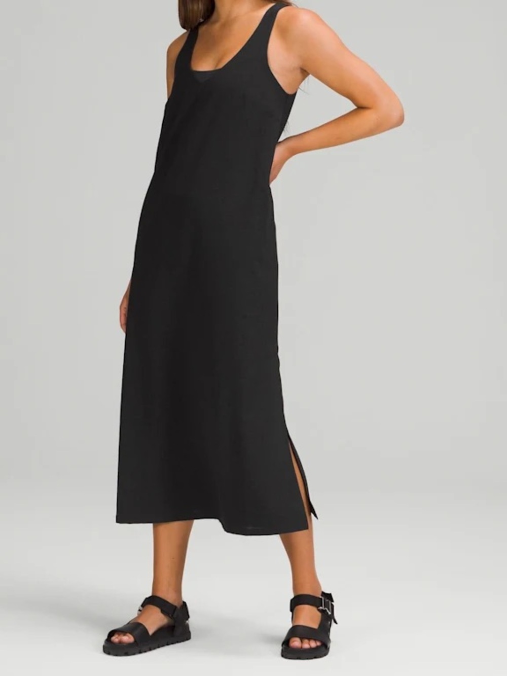 lululemon athletica Black V-neck Midi Dress